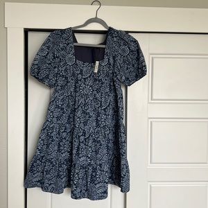 Madewell Puff-sleeve tiered babydoll dress - paisley garden
